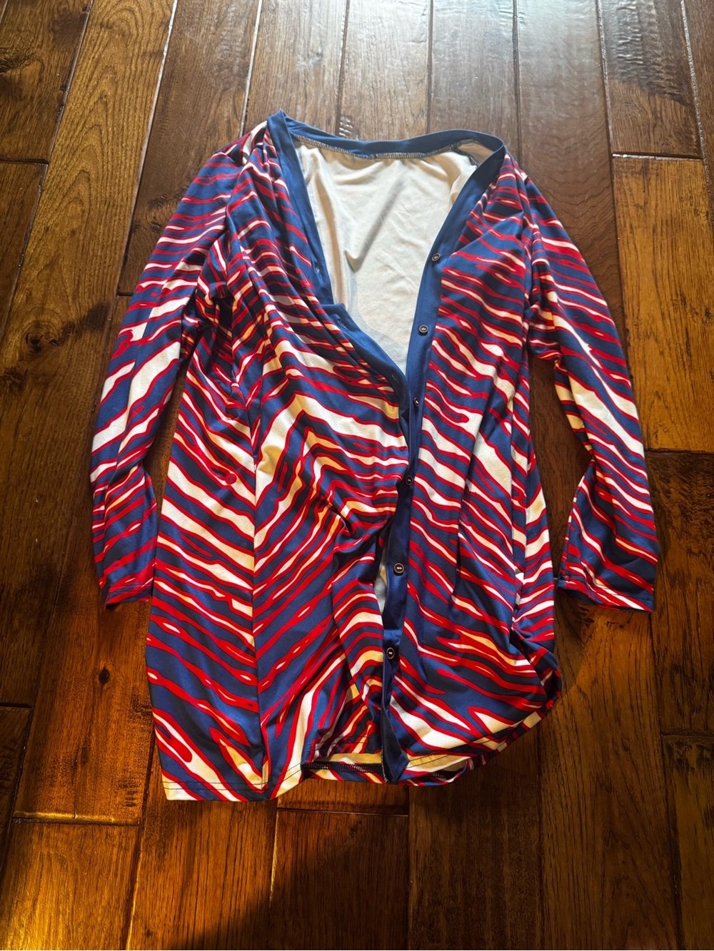 Buffalo Bills Zubaz mafia stripes light weight cardigan.